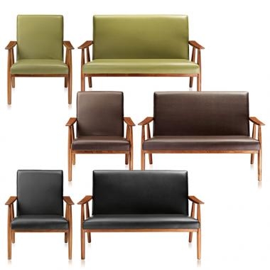 사브리나 원목 인조가죽 소파시리즈