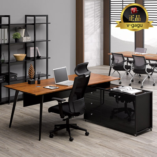 HD-936  원목 중역용책상(가림판포함/고무나무집성목)