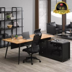 HD-936  원목 중역용책상(가림판포함/고무나무집성목)