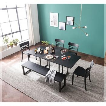 659-1 멀바우 18T 블랙 원목식탁