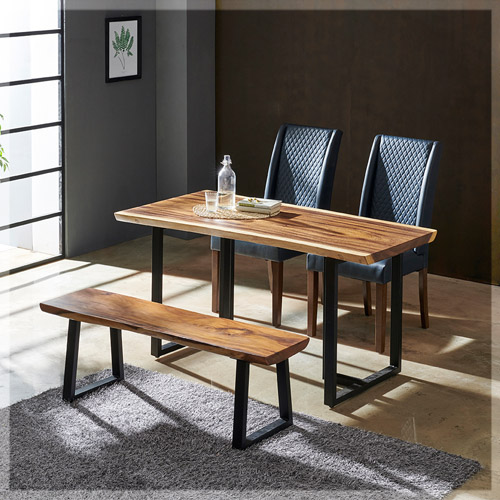 653-6 우드슬랩 4인 식탁 세트