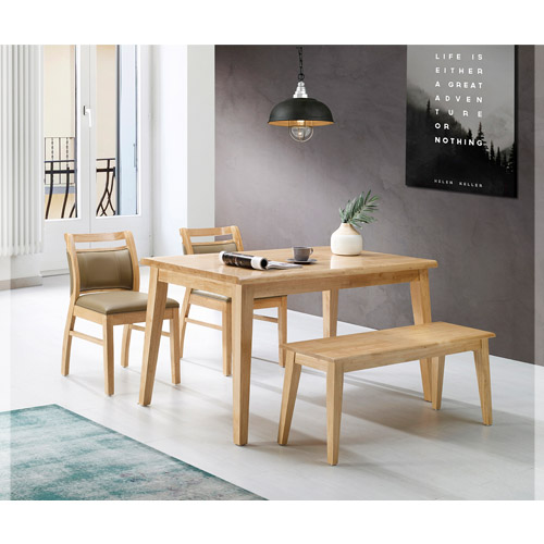 636-1 카프 원목 4인 벤치 식탁 세트