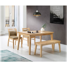 636-1 카프 원목 4인 벤치 식탁 세트