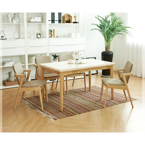 612-2 다비드 대리석 4인 식탁 세트