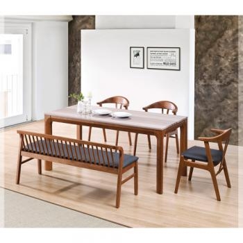 596-1 카라벨 대리석 4인/6인 벤치 식탁 세트