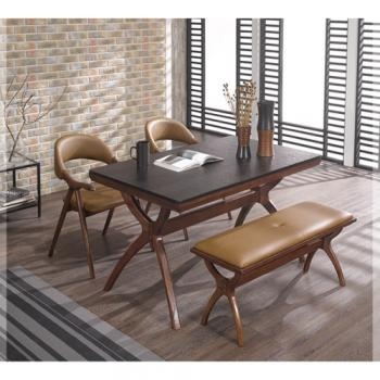 596-3 샤넬 화산석 4인/6인 벤치 식탁 세트