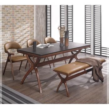 596-3 샤넬 화산석 4인/6인 벤치 식탁 세트