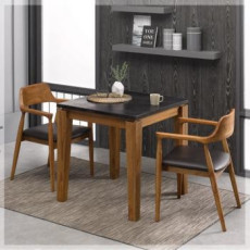 595-1 R크라운 천연 화산석 벤치 식탁 세트 (2인/4인/6인)