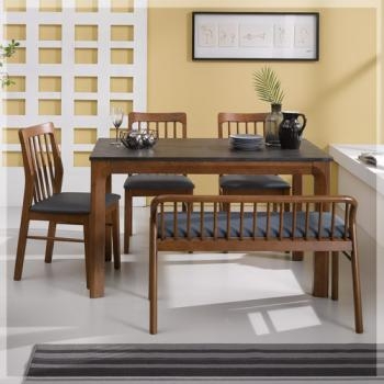 595-4 몬테2 화산석 4인/6인 벤치 식탁 세트