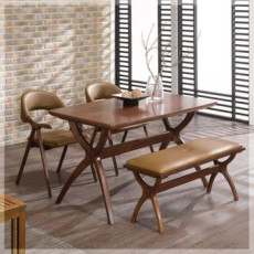 593-1 샤넬 에쉬원목 4인/6인 벤치 식탁 세트