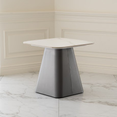 클리프 사이드 테이블. Cliff side table (화이트세라믹 / 헤어라인  밤색)