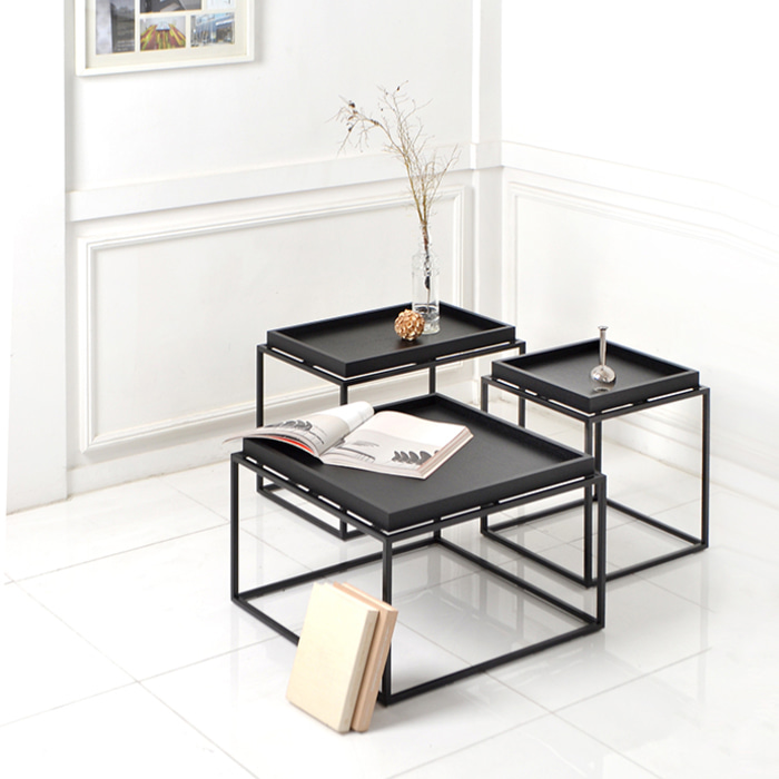 트레이 사이드 테이블. Tray side table (블랙)