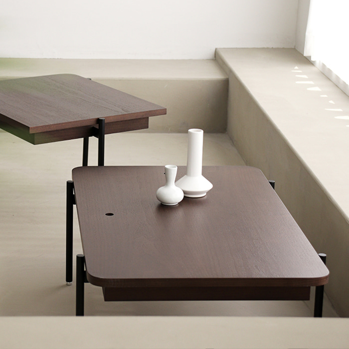 트윈 소파 테이블. Twin sofa table (월넛))