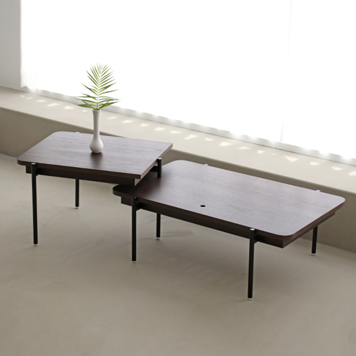 트윈 소파 테이블. Twin sofa table (월넛))