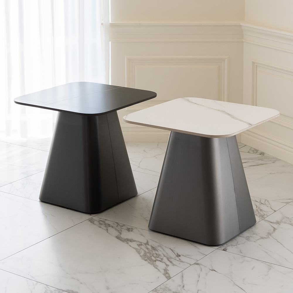 클리프 사이드 테이블. Cliff side table (블랙세라믹 / 헤어라인 발색)