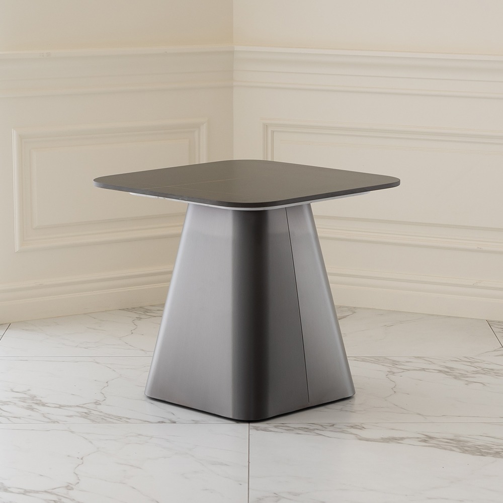 클리프 사이드 테이블. Cliff side table (블랙세라믹 / 헤어라인 발색)