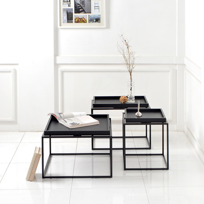 트레이 사이드 테이블. Tray side table (블랙)