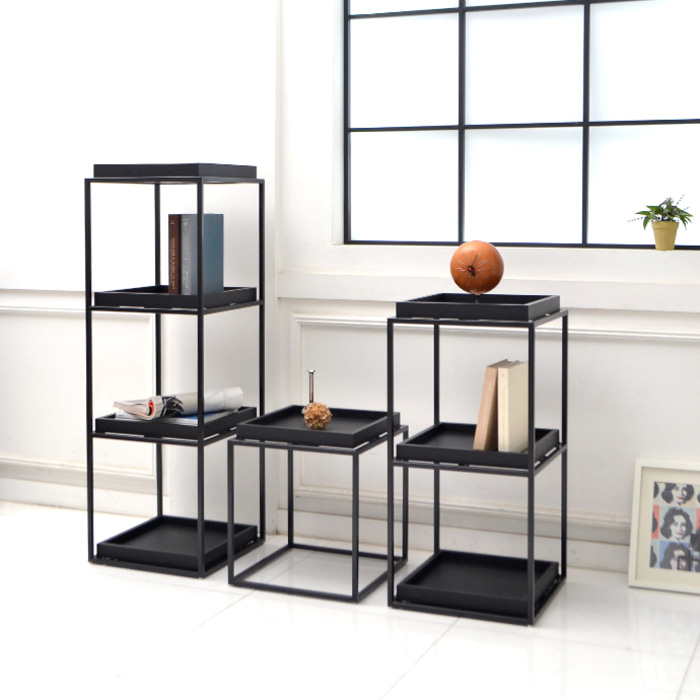 트레이 사이드 테이블. Tray side table (블랙)