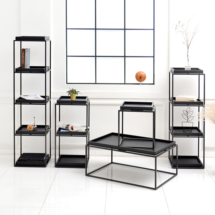 트레이 사이드 테이블. Tray side table (블랙)