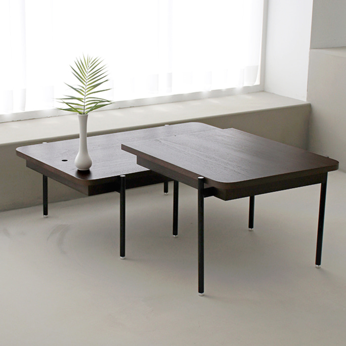트윈 소파 테이블. Twin sofa table (월넛))