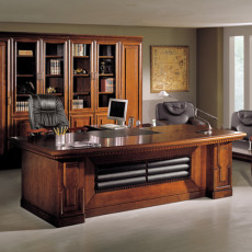 IN-1001 우드락 중역용책상(천연무늬목)