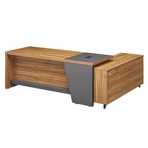 BT-2000 모나코 로즈오크 사이드형 중역용책상 (다이얼키)