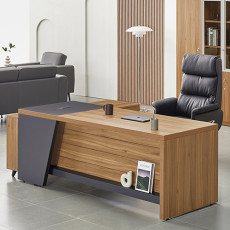 BT-2000 모나코 로즈오크 사이드형 중역용책상 (다이얼키)