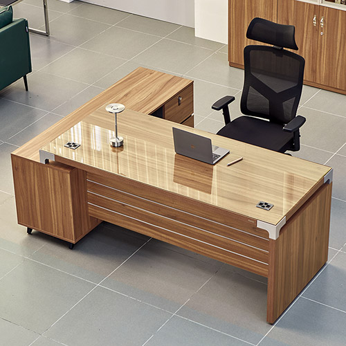 NTOS-1800TL/R 토스카 로즈오크 사이드형 중역용책상 (투명유리포함)