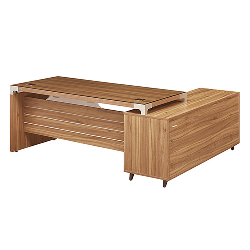 NTOS-1800TL/R 토스카 로즈오크 사이드형 중역용책상 (투명유리포함)