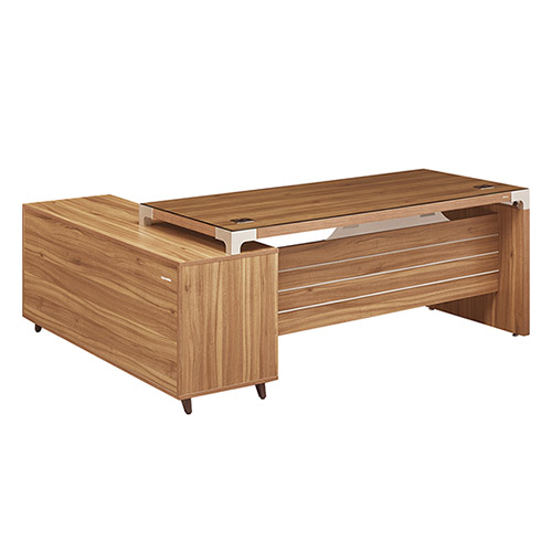 NTOS-1800TL/R 토스카 로즈오크 사이드형 중역용책상 (투명유리포함)