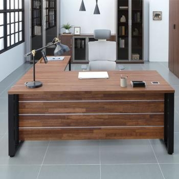 UFS-703 P 중역용 사이드형 책상(30T 멀바우, 고무나무 집성원목)