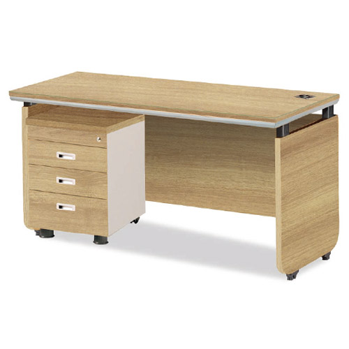 라이트월넛 고급탑형책상 (투명유리포함)