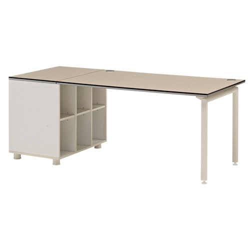 카멜레온 화이트에쉬 사이드책상(일체형)