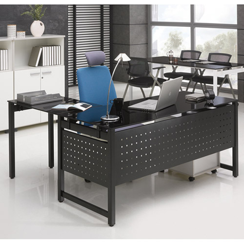 모노그램 네오2 강화유리책상(D700/타공가림판)