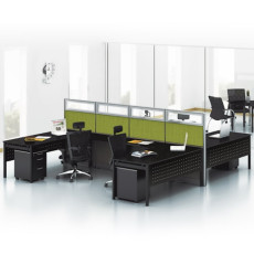 모노그램 강화유리책상(타공가림판)