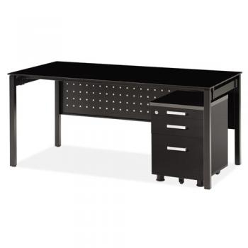 모노그램 강화유리책상(타공가림판)