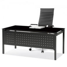 모노그램 강화유리책상(타공가림판)