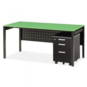 모노그램 강화유리책상(타공가림판)