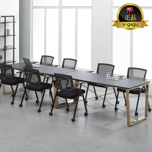 옐로우골드&가죽 회의용테이블