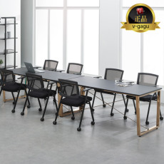 옐로우골드&가죽 회의용테이블