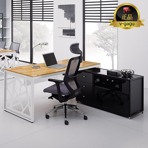 HD-1170 시그니처 원목철제책상(18T고무나무집성목)