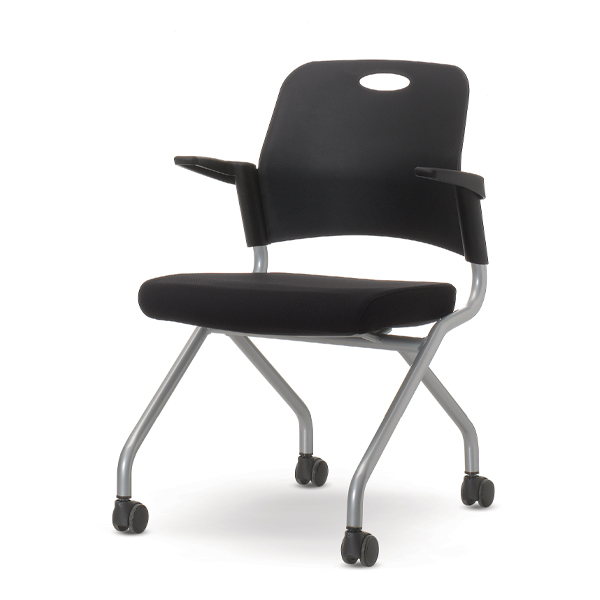 EZ-G100BA  글로리 접이식의자(블랙등판/팔유)/국산