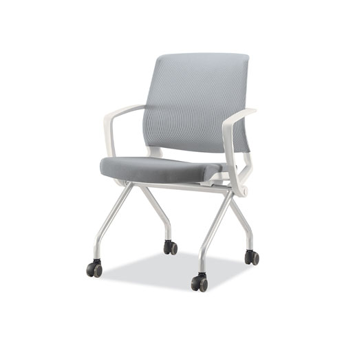 Ki-DM404 메쉬 접이식의자(팔유/로라/흰사출)