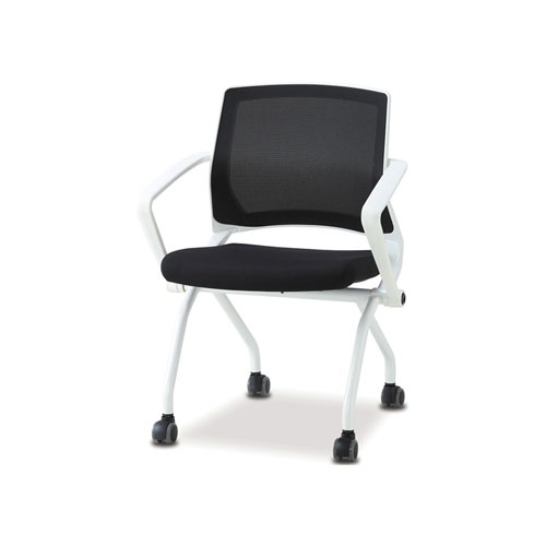 Ki-PM122  메쉬 접이식의자(팔유/로라/흰사출)/국산