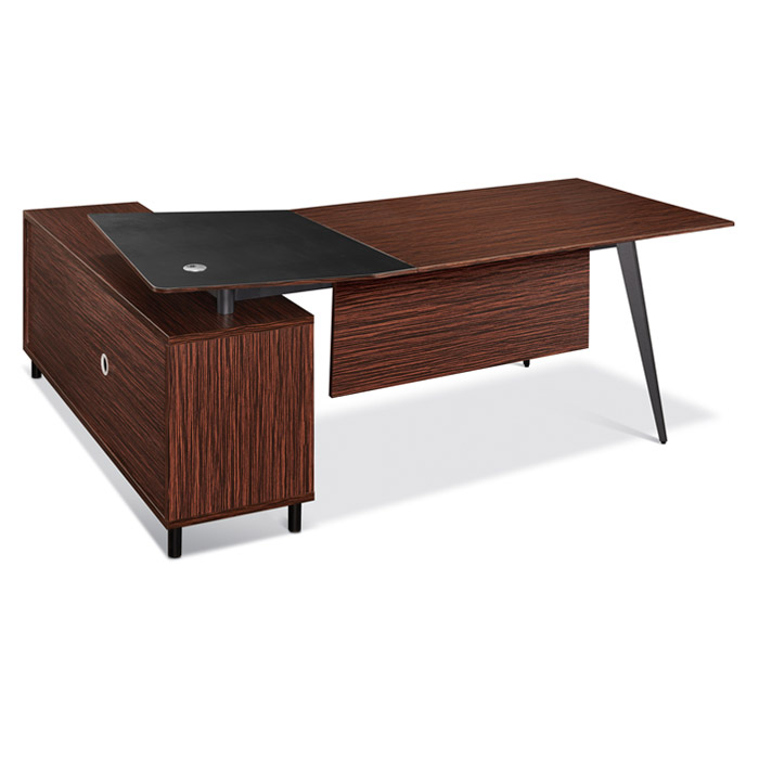 마이스터 흑단 투톤 책상(커브형)