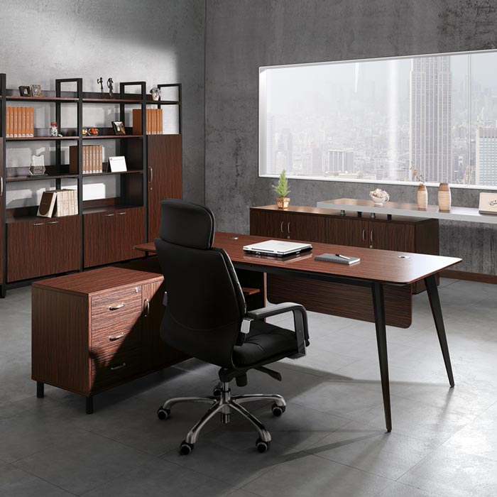 마이스터 흑단 원톤 책상(일자형)