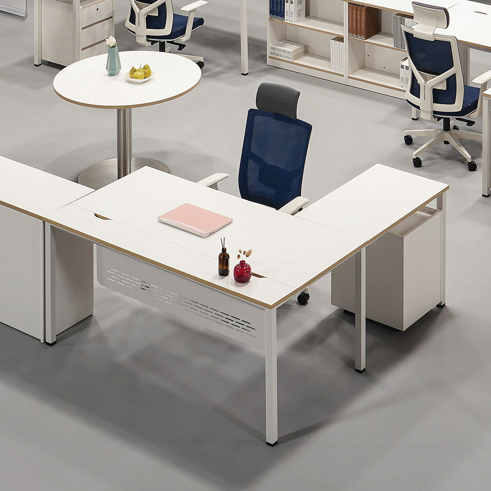 아르카 사이드형 책상 세트 (크림화이트)