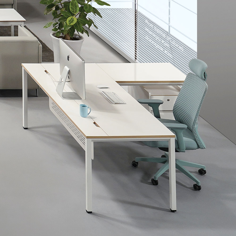 아르카 사이드형 책상 세트 (크림화이트)