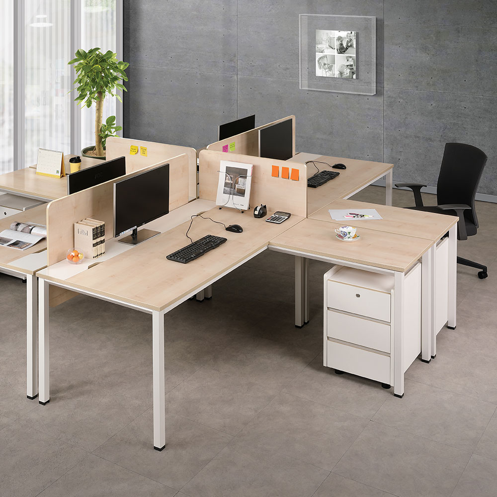 아르카 사이드형 책상 세트 (메이플)