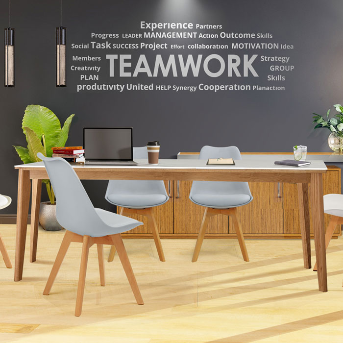 디에즈 세라믹 원목 테이블 (마블화이트)